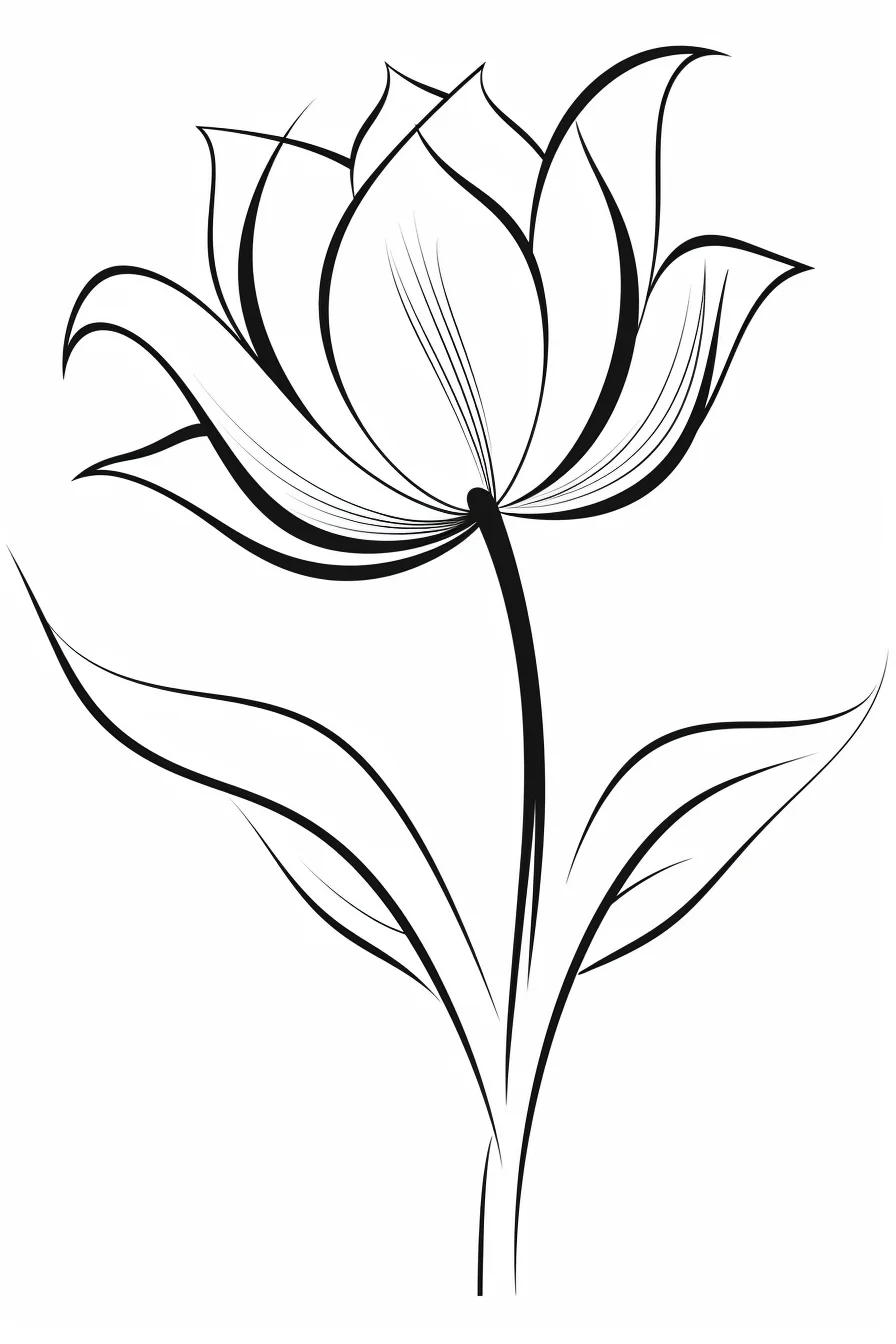 Flower coloring pages easy