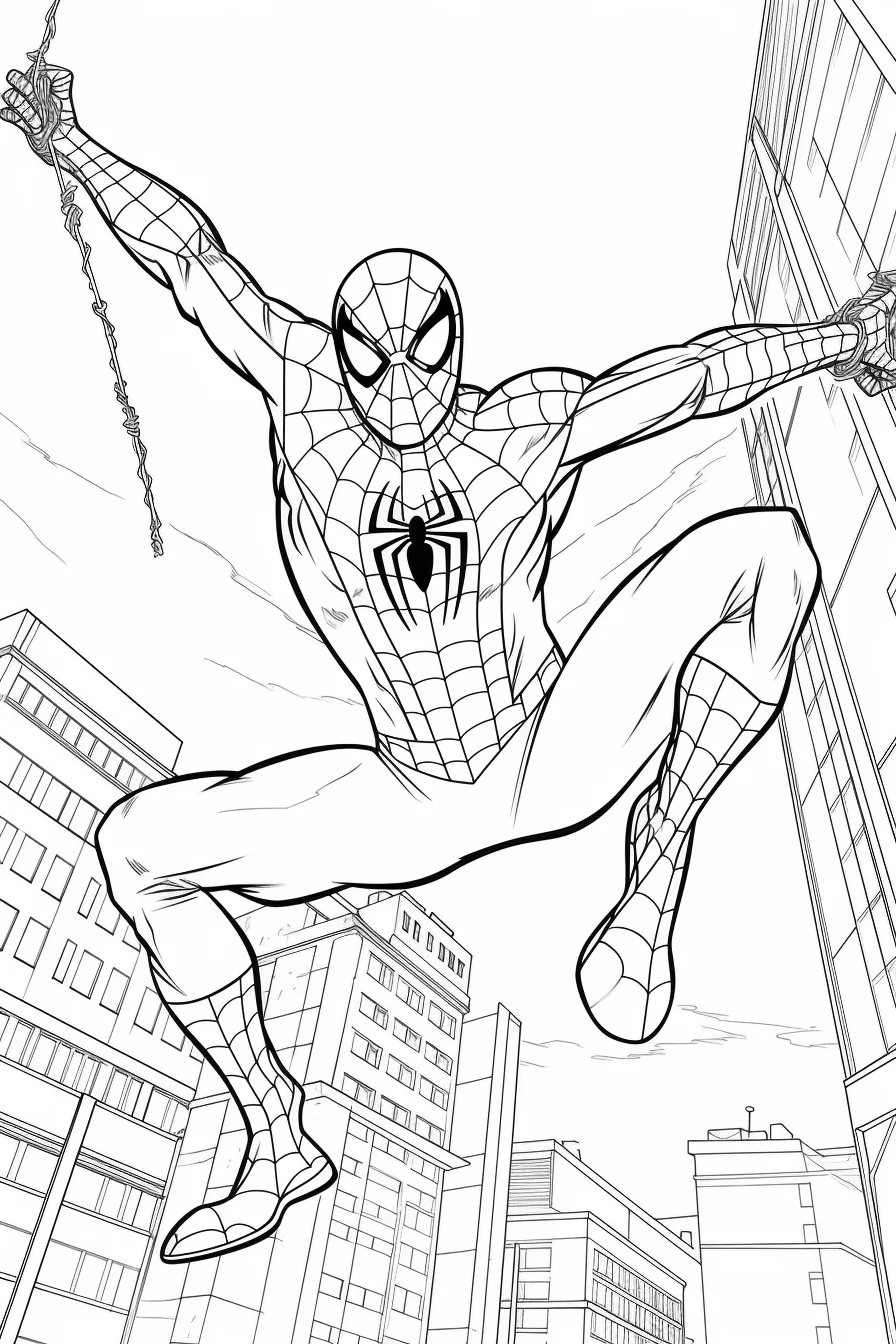 Easy spiderman coloring pages printable