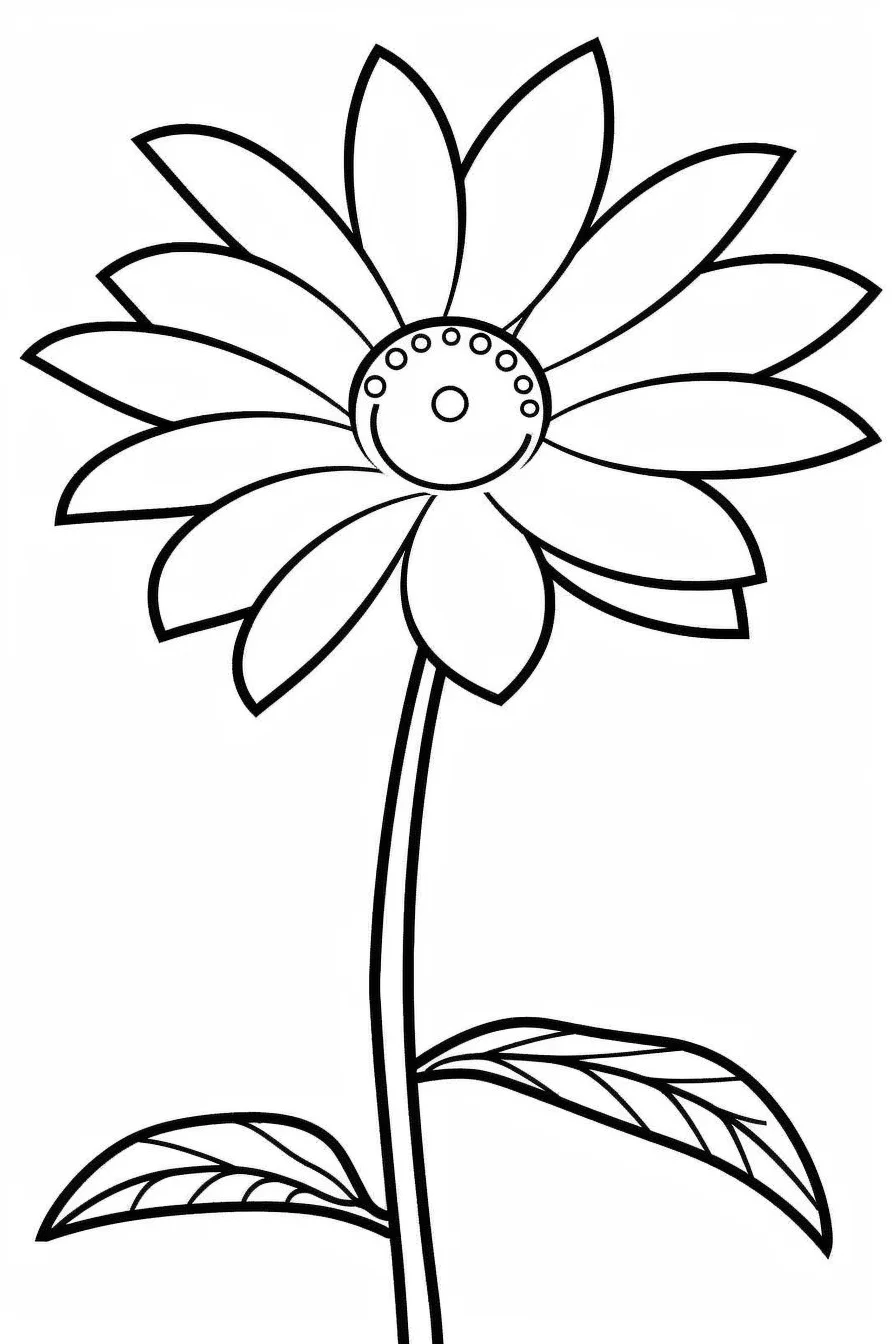 Flower coloring pages easy