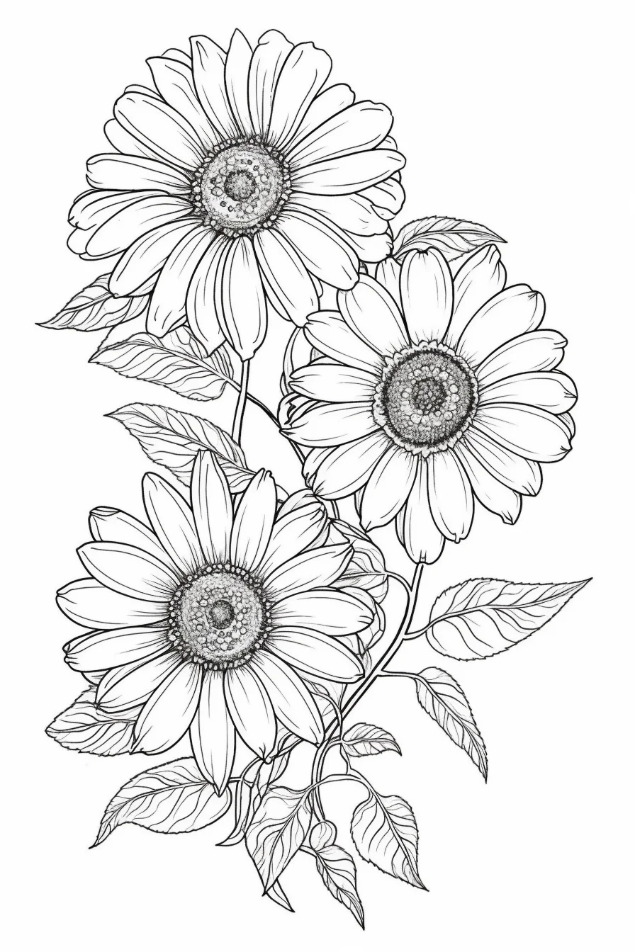 Flower coloring pages for adults