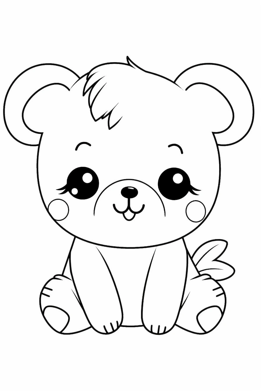 Kawaii cute coloring pages for kids