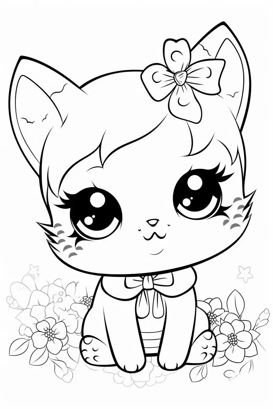 Printable Cute Cat Coloring Pages