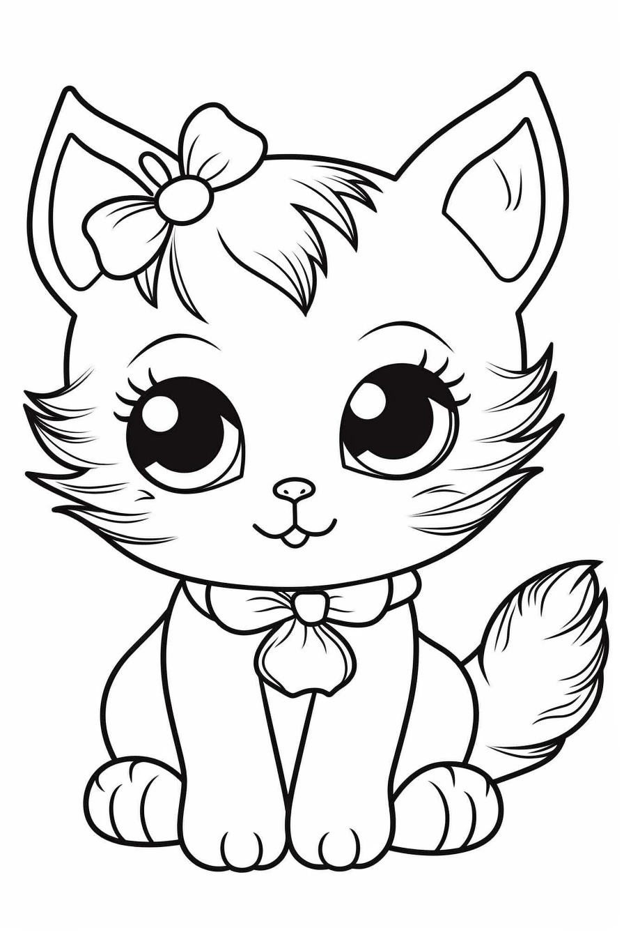 Printable cute coloring pages cat