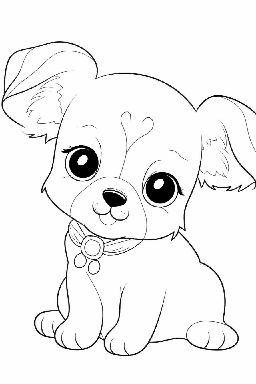 Printable cute coloring pages of dogs