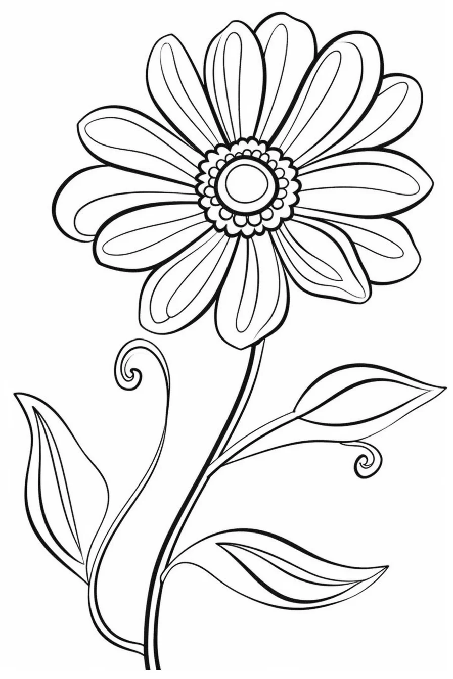 Printable easy flower coloring pages