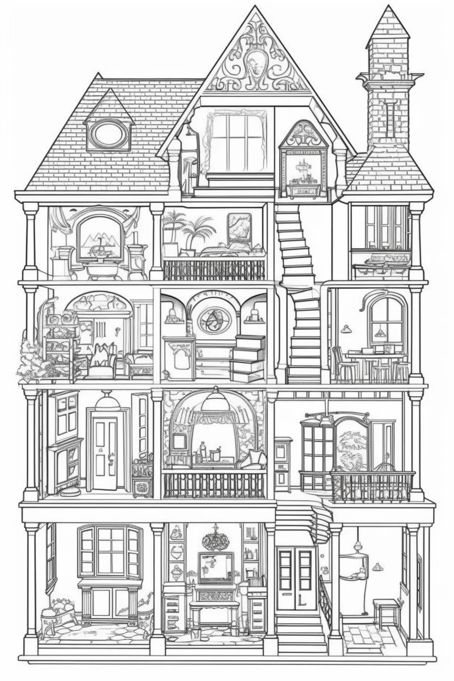 Printable inside house coloring pages free