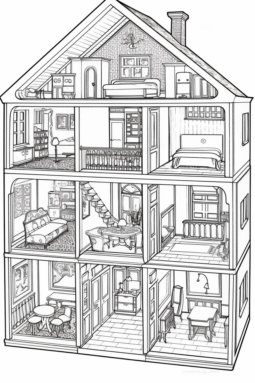 Printable inside house coloring pages