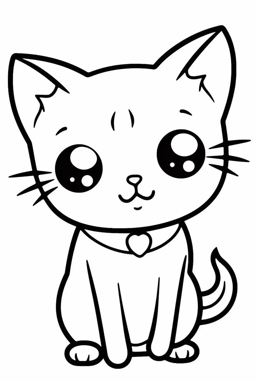 Realistic Cat Coloring Pages