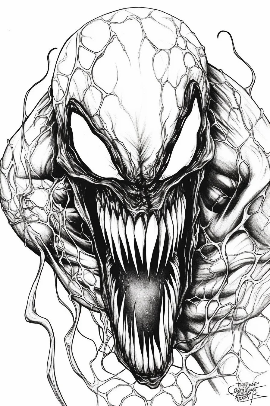Realistic venom coloring pages spiderman