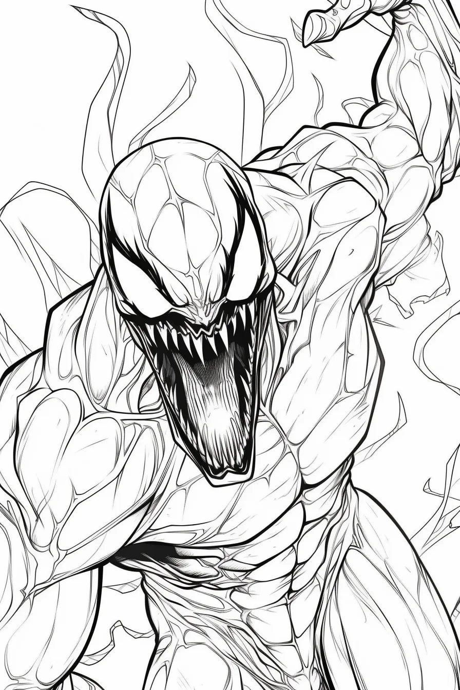 Scary spiderman venom coloring pages free