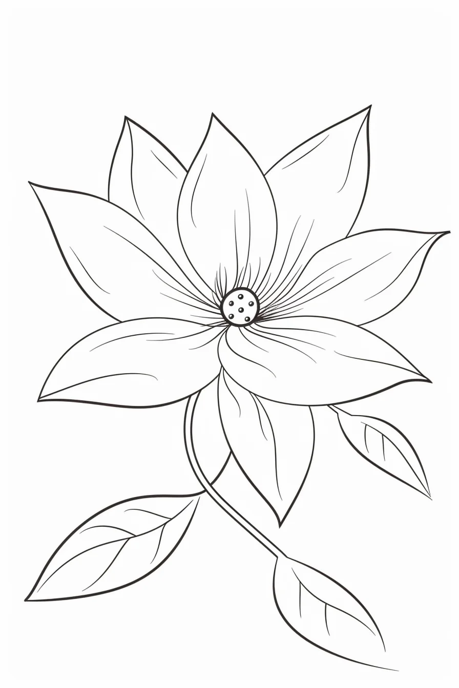 Simple cute flower coloring pages