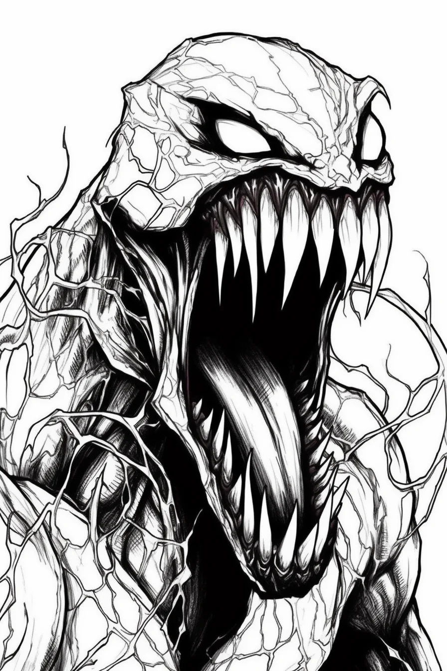 Venom face coloring pages spiderman