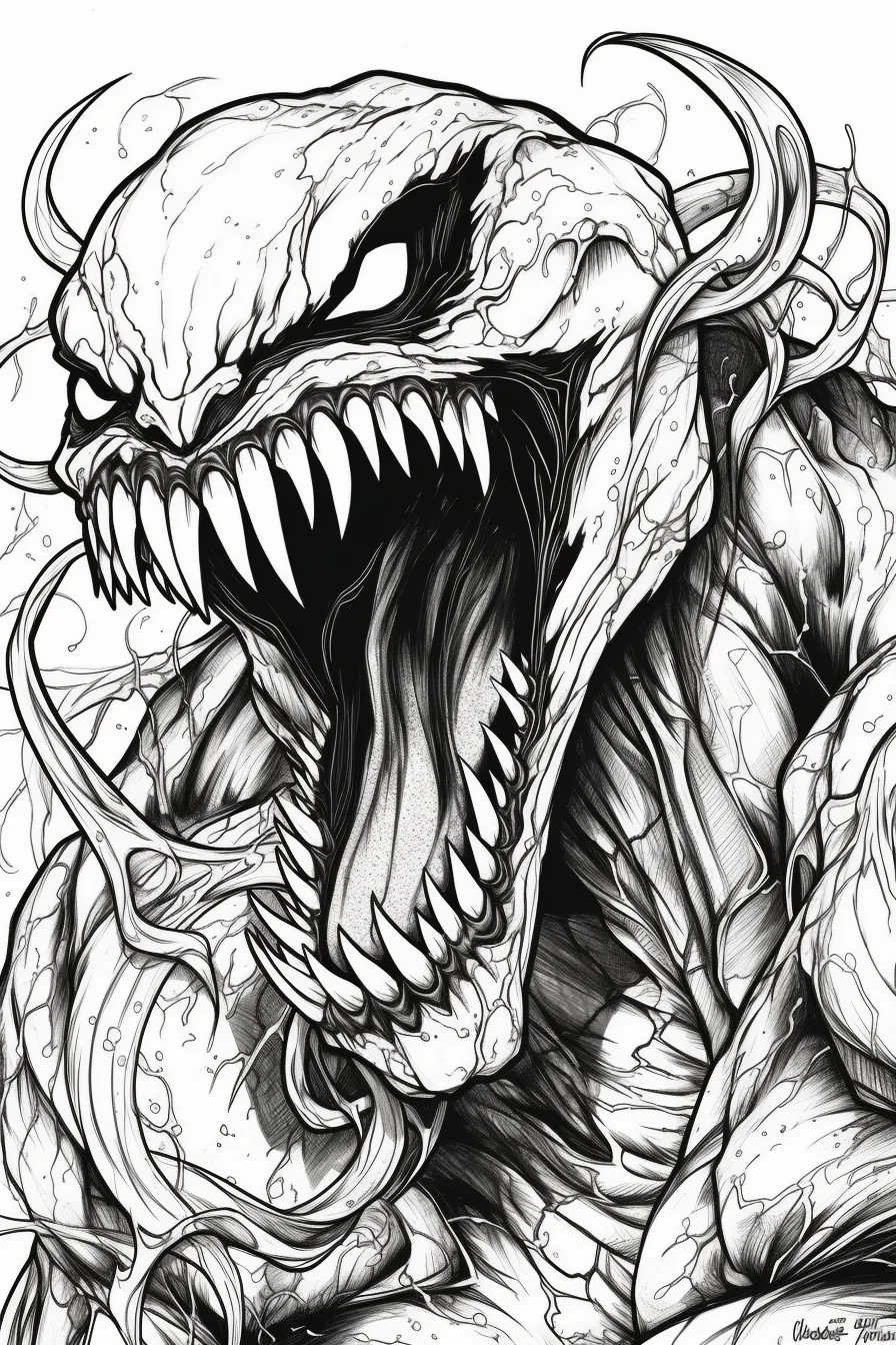 Venom face coloring pages