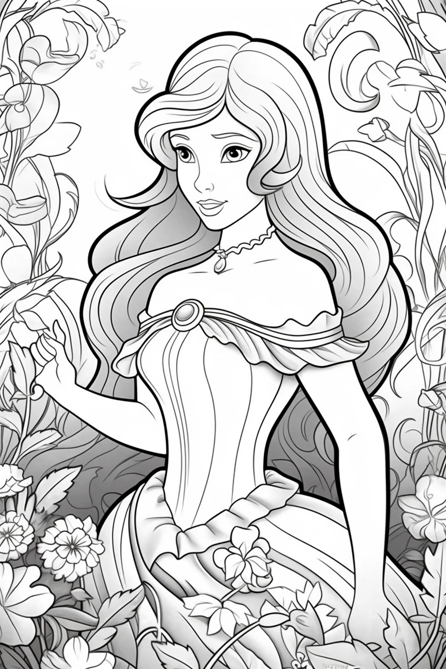 ariel disney princess coloring pages printable