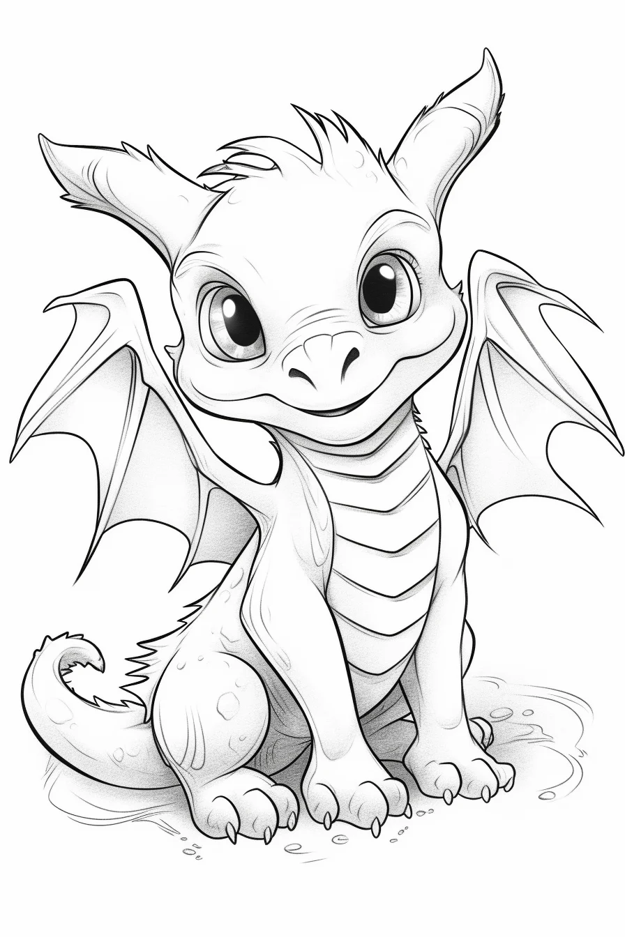 art cute easy dragon coloring pages
