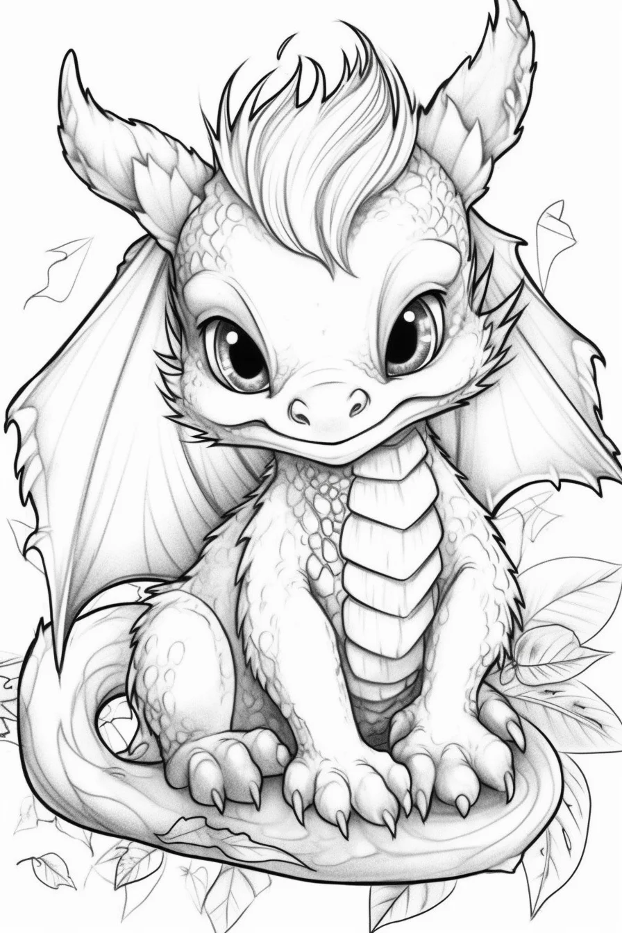 baby dragon coloring pages cute