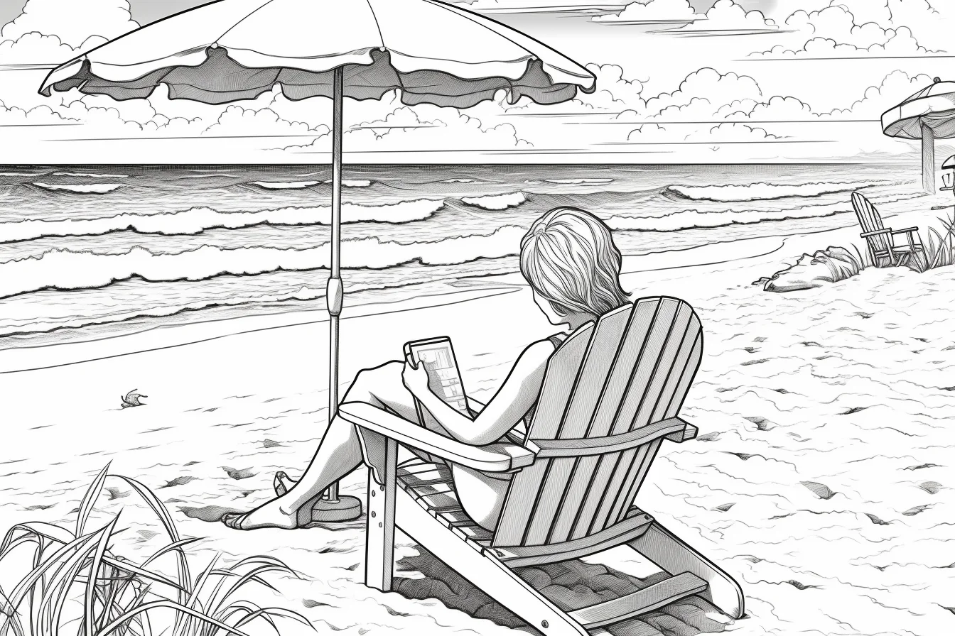beach scene beach coloring pages for adults
