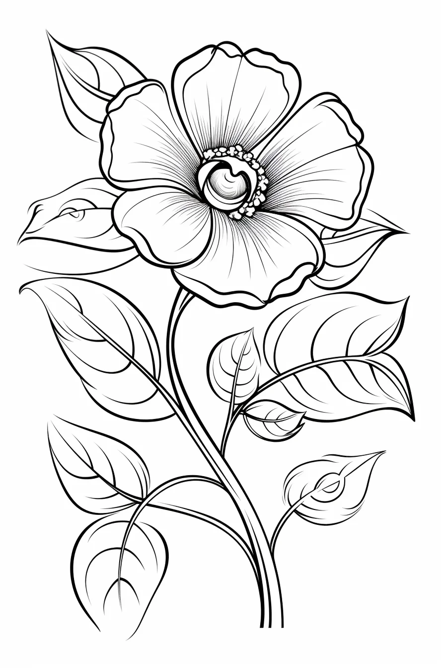 beautiful realistic flower coloring pages