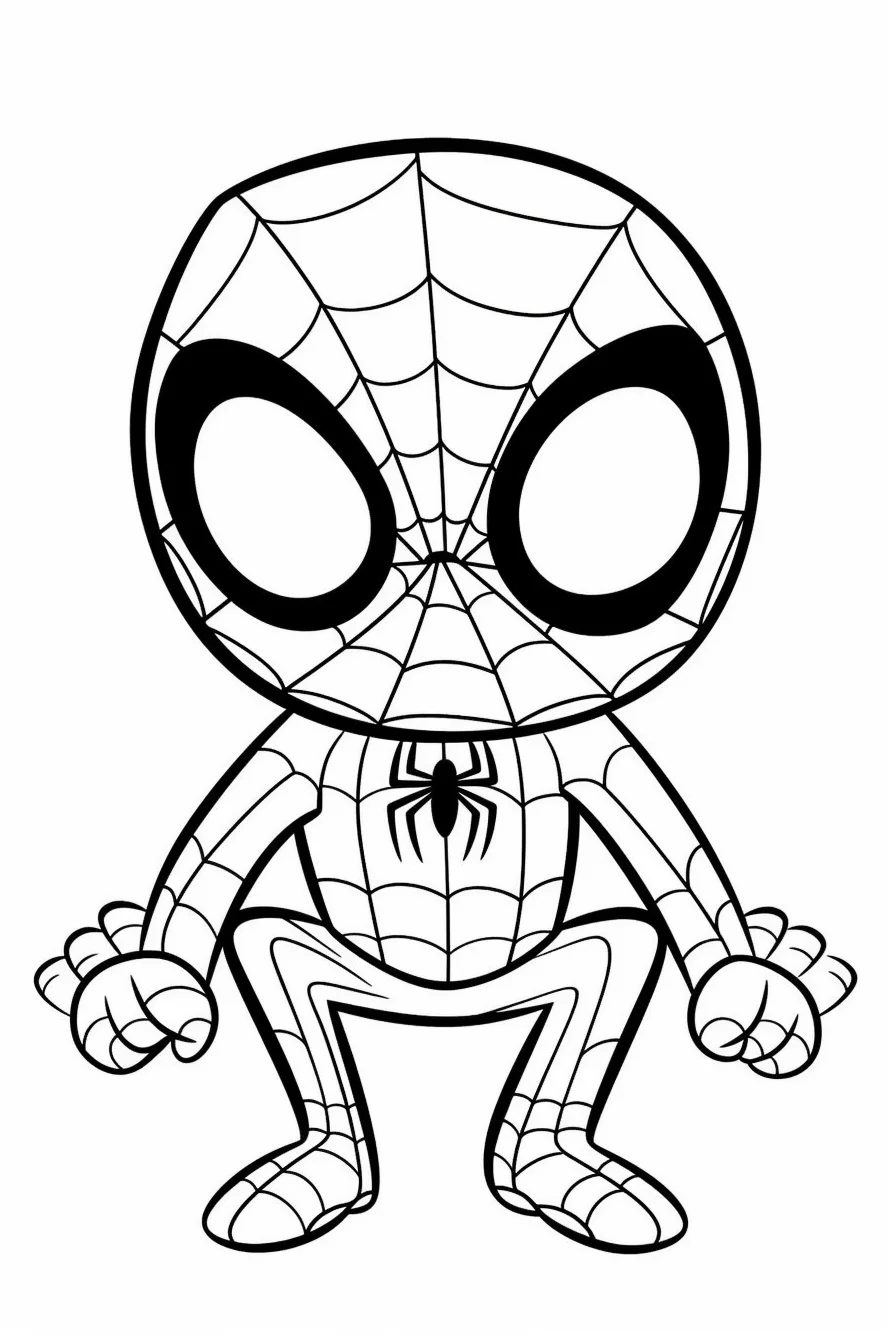 chibi cute spiderman coloring pages