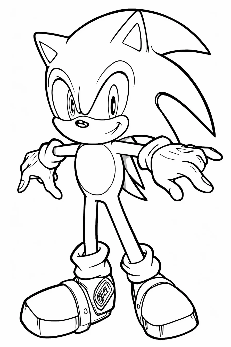 classic sonic coloring page