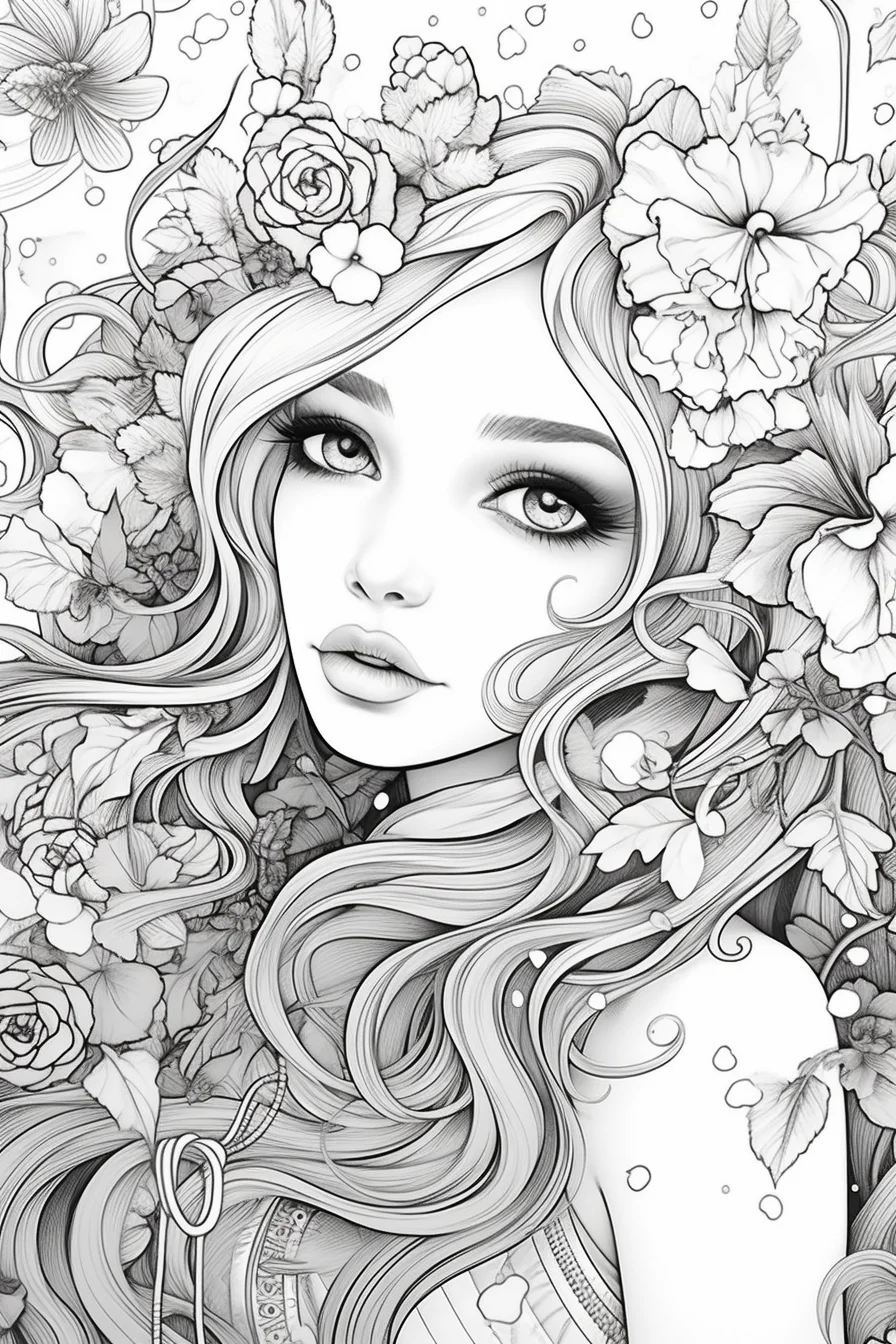 coloring pages for teenage girl easy
