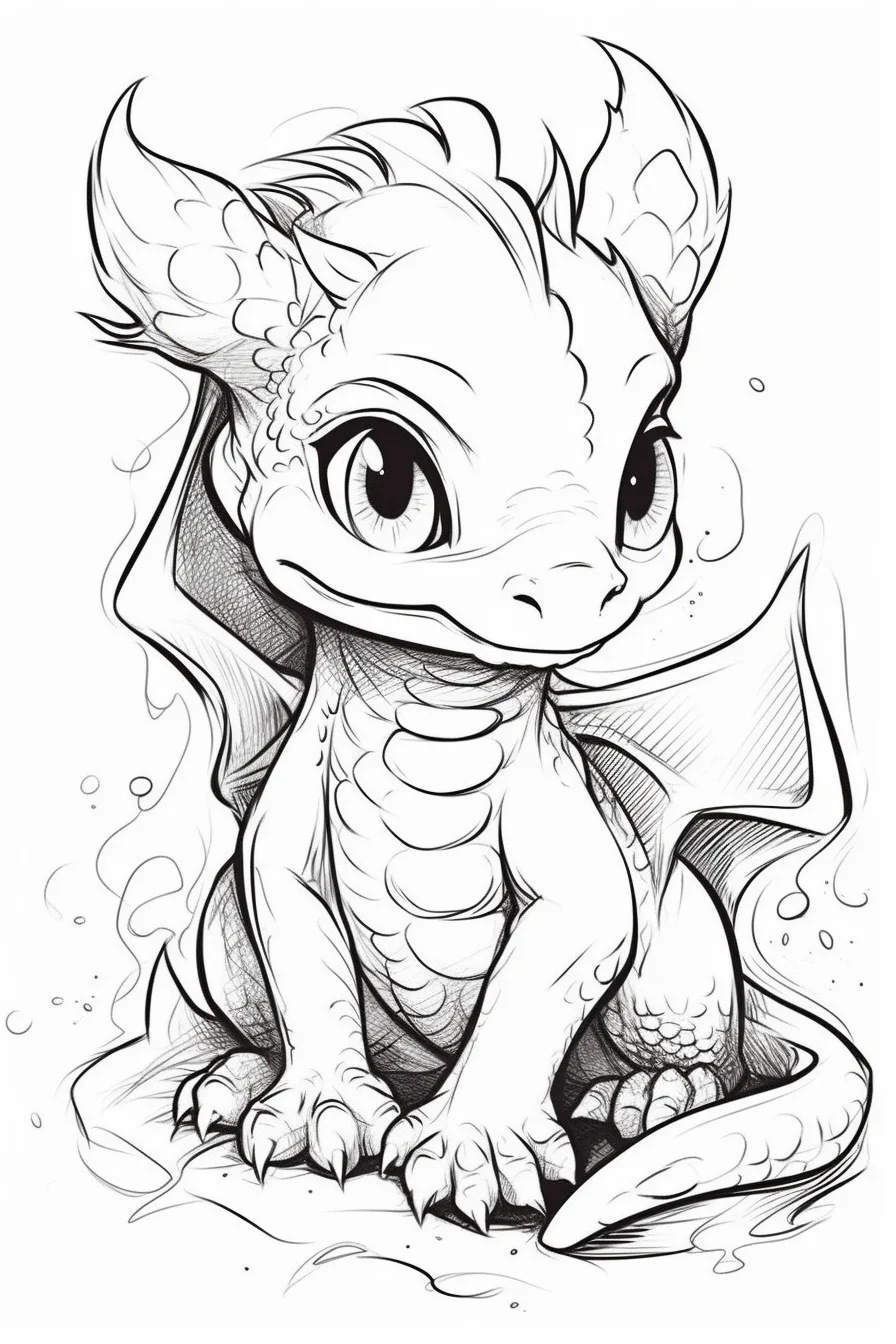 cute baby dragon coloring pages for kids