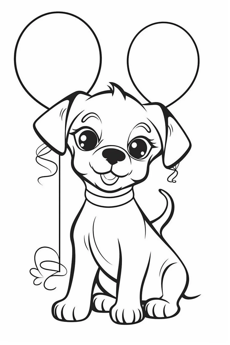 cute easy dog coloring pages
