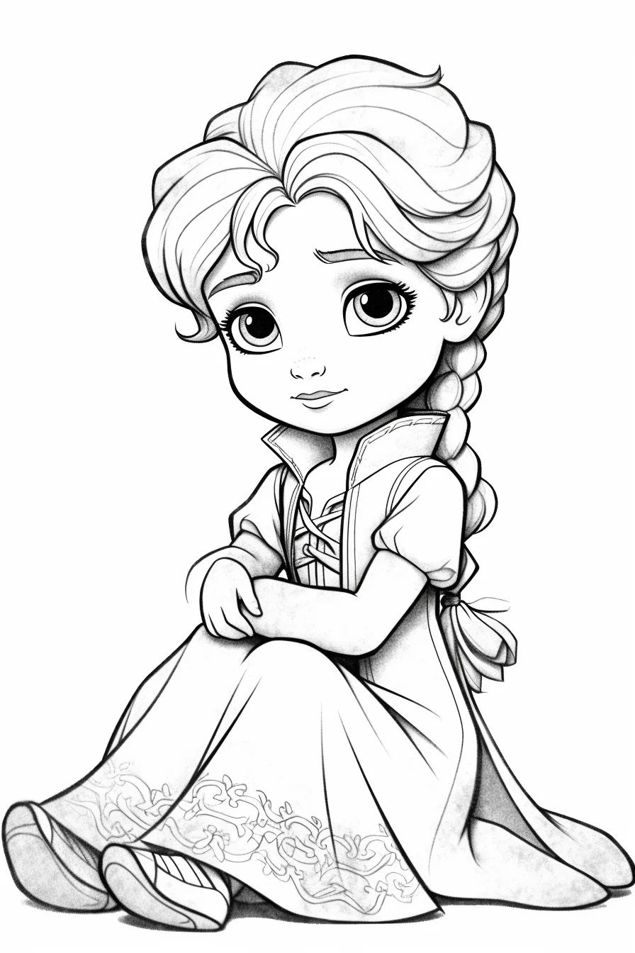 cute easy elsa coloring pages