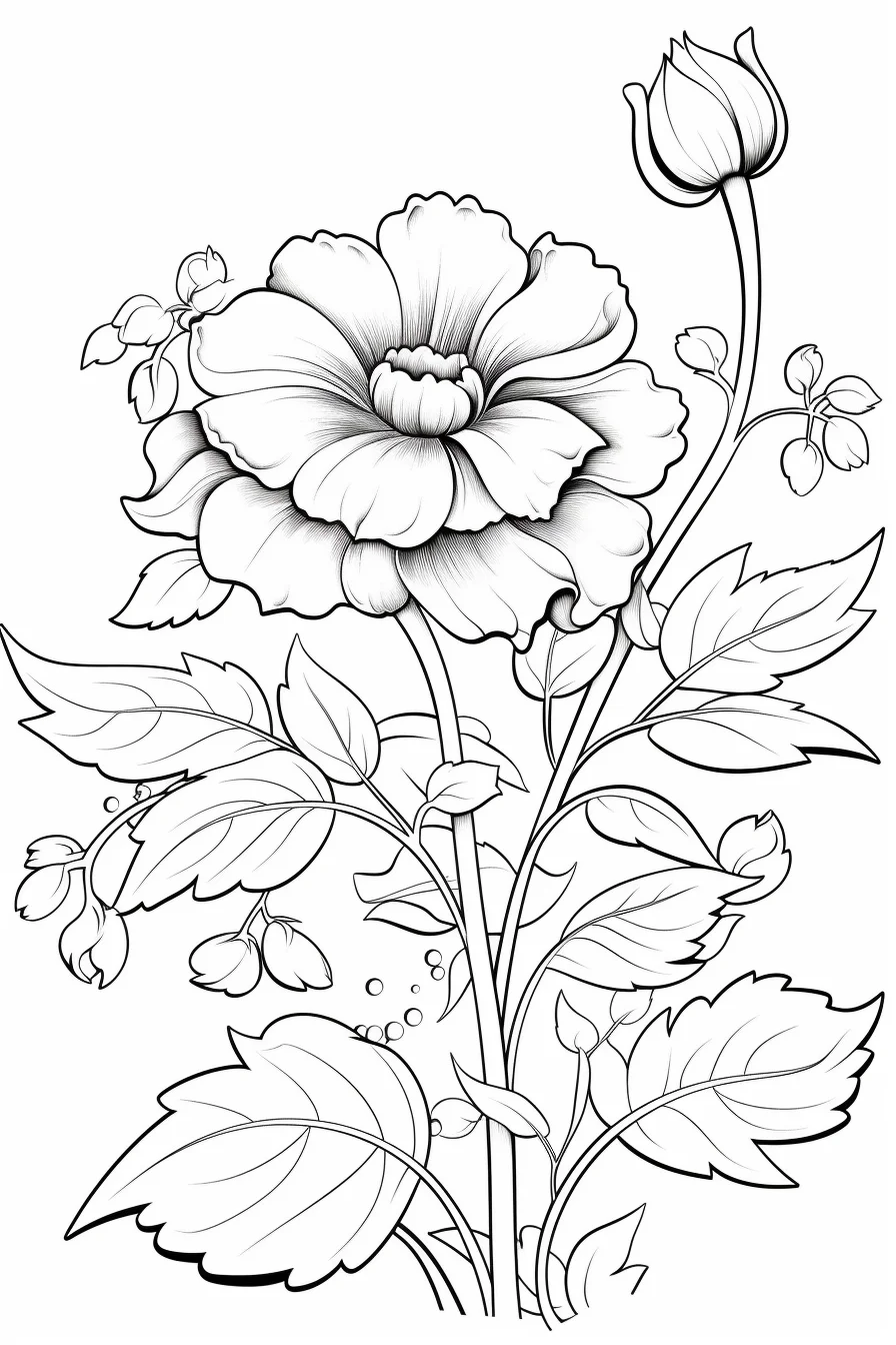 cute easy flower coloring pages