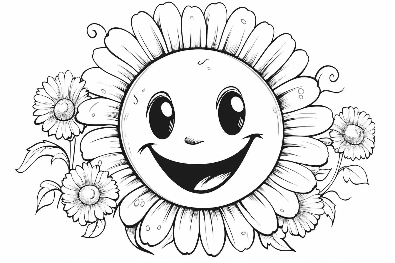 cute flower coloring pages for kids free printable