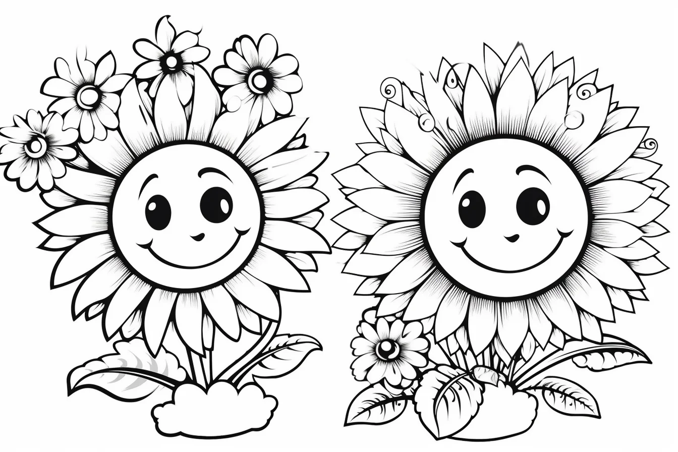cute flower coloring pages for kids free