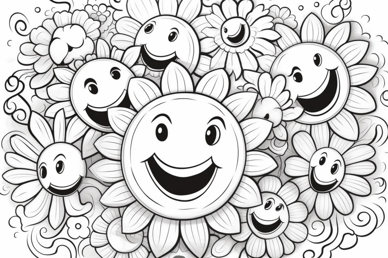 cute flower coloring pages printable