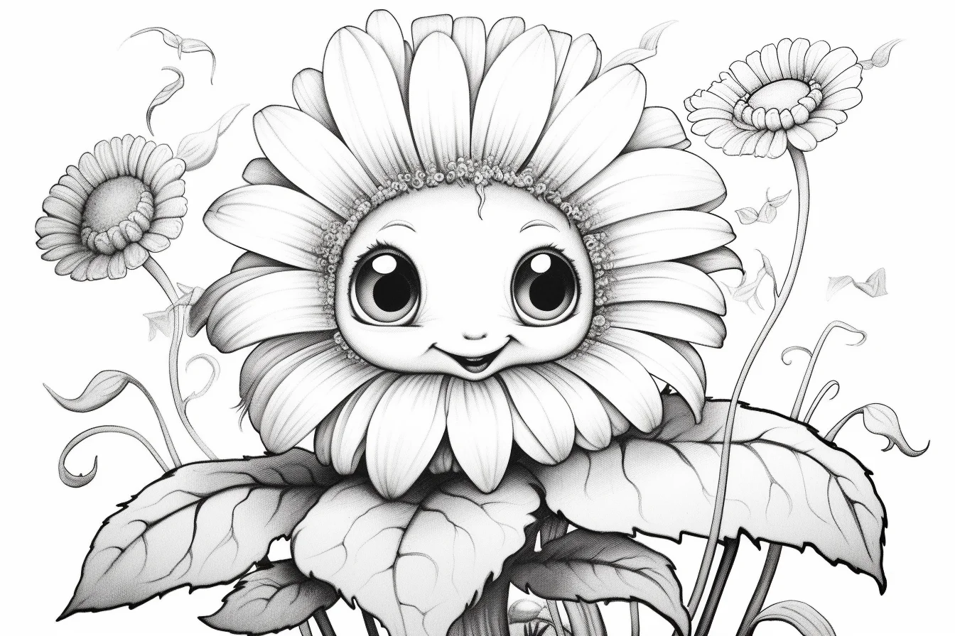 cute flower coloring pages printable