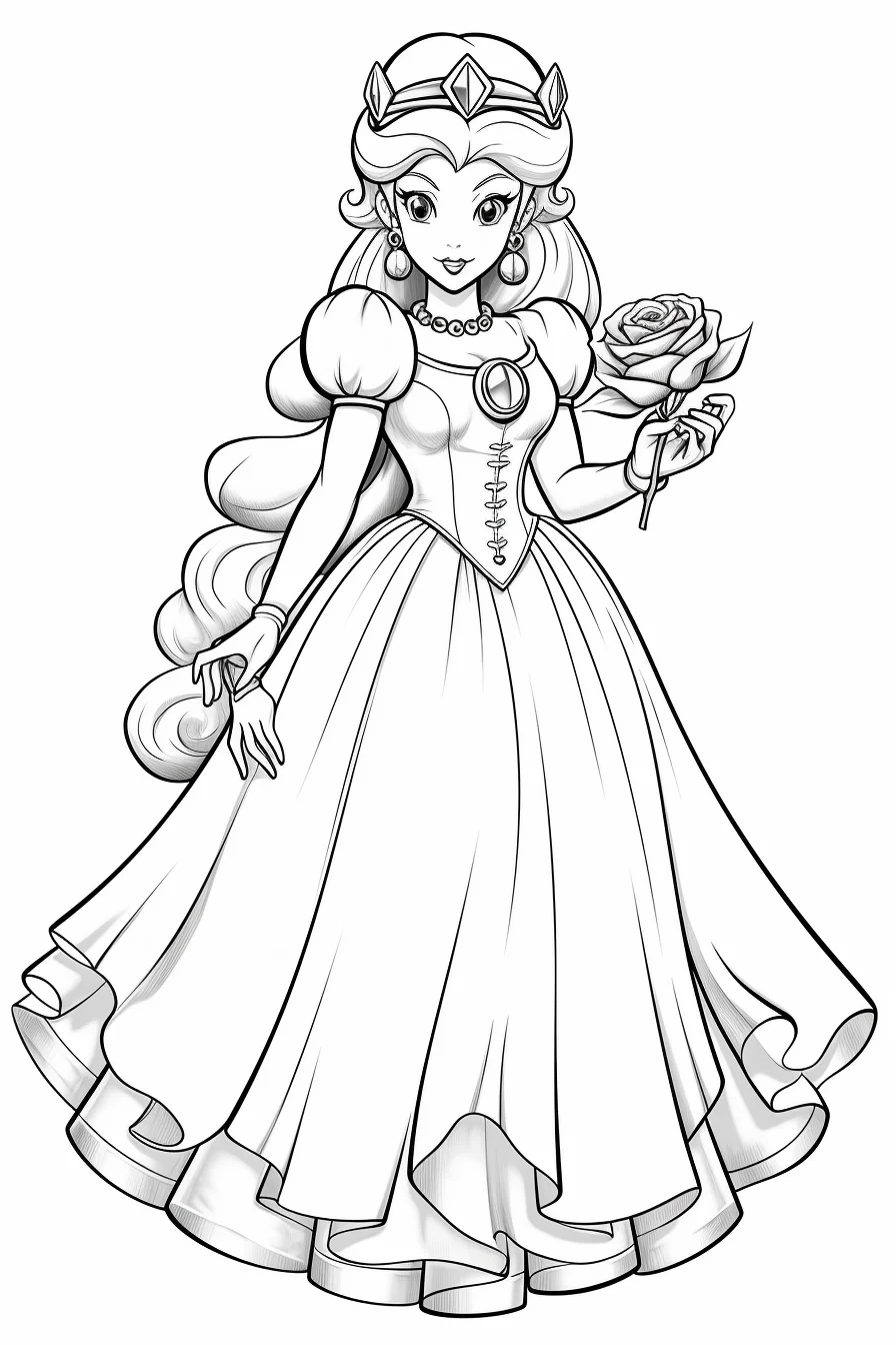 cute princess peach coloring pages