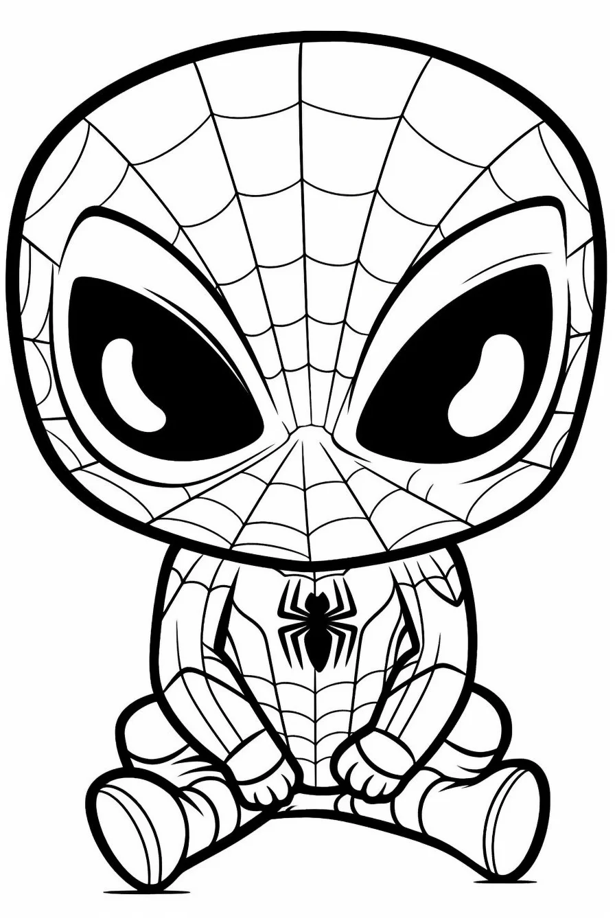 cute spiderman coloring pages