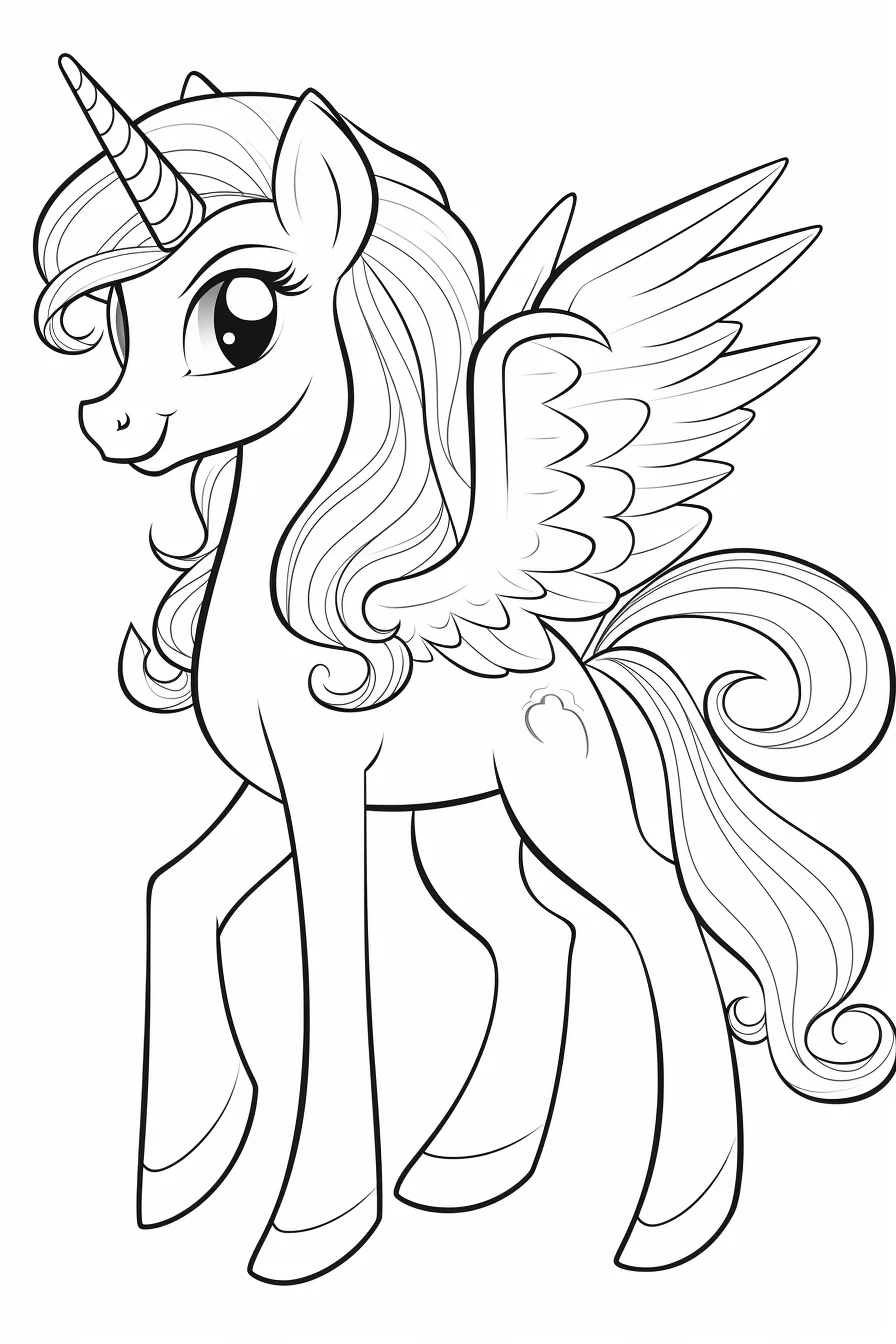 cute unicorn my little pony coloring pages
