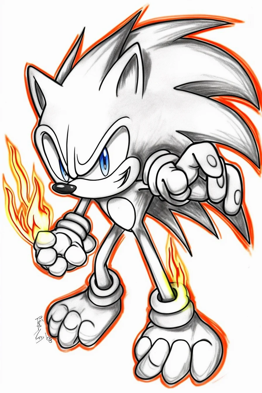 dark sonic coloring pages