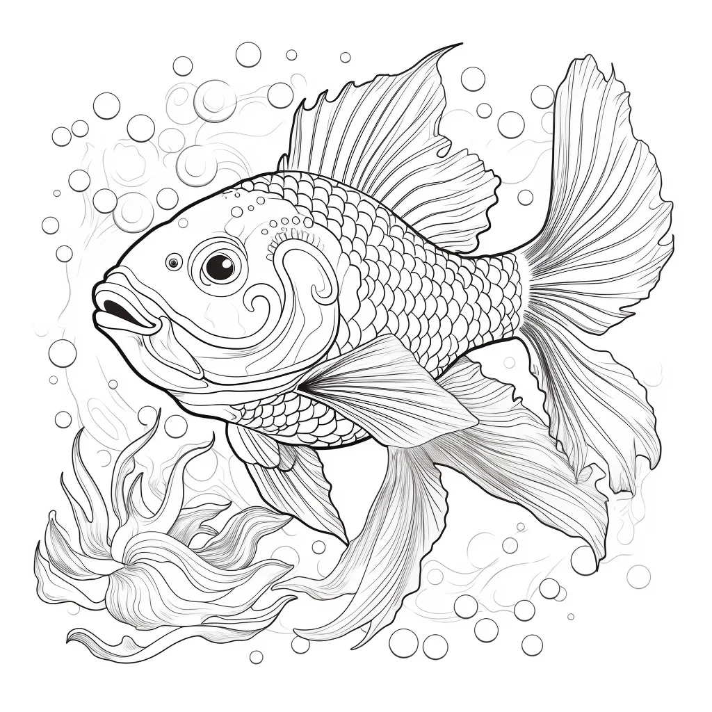 detailed fish coloring pages