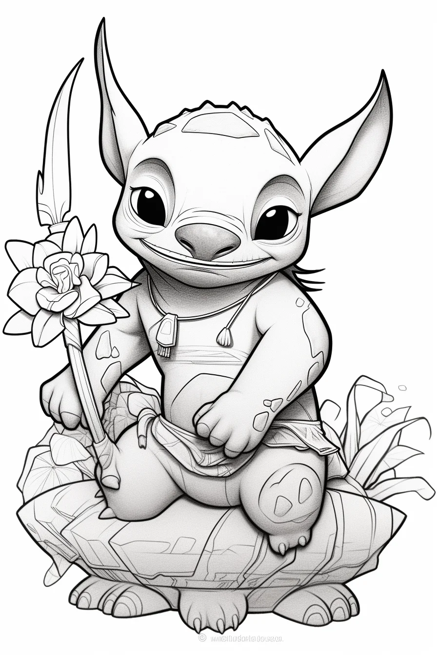 disney cute stitch coloring pages