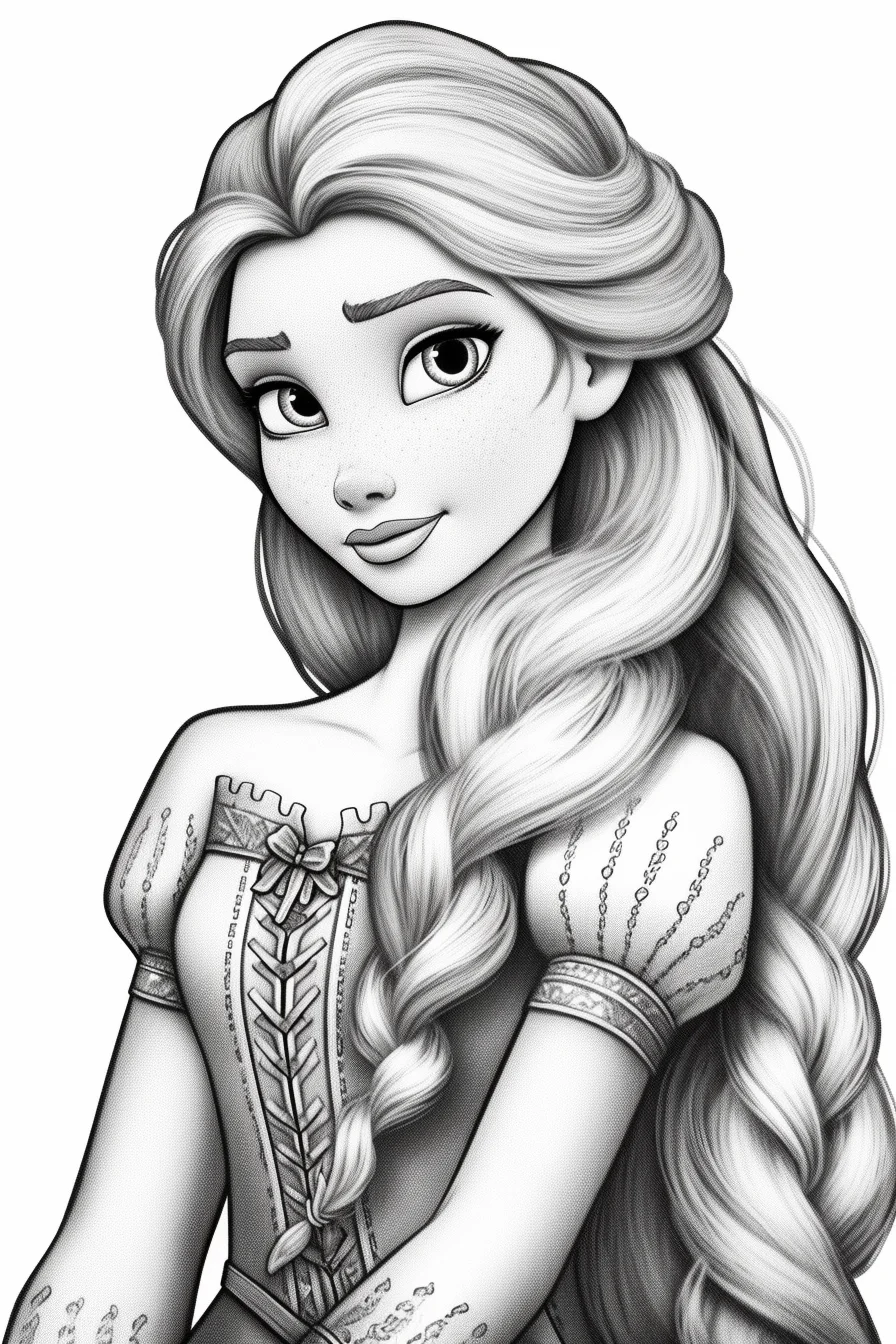 disney princess colouring pages