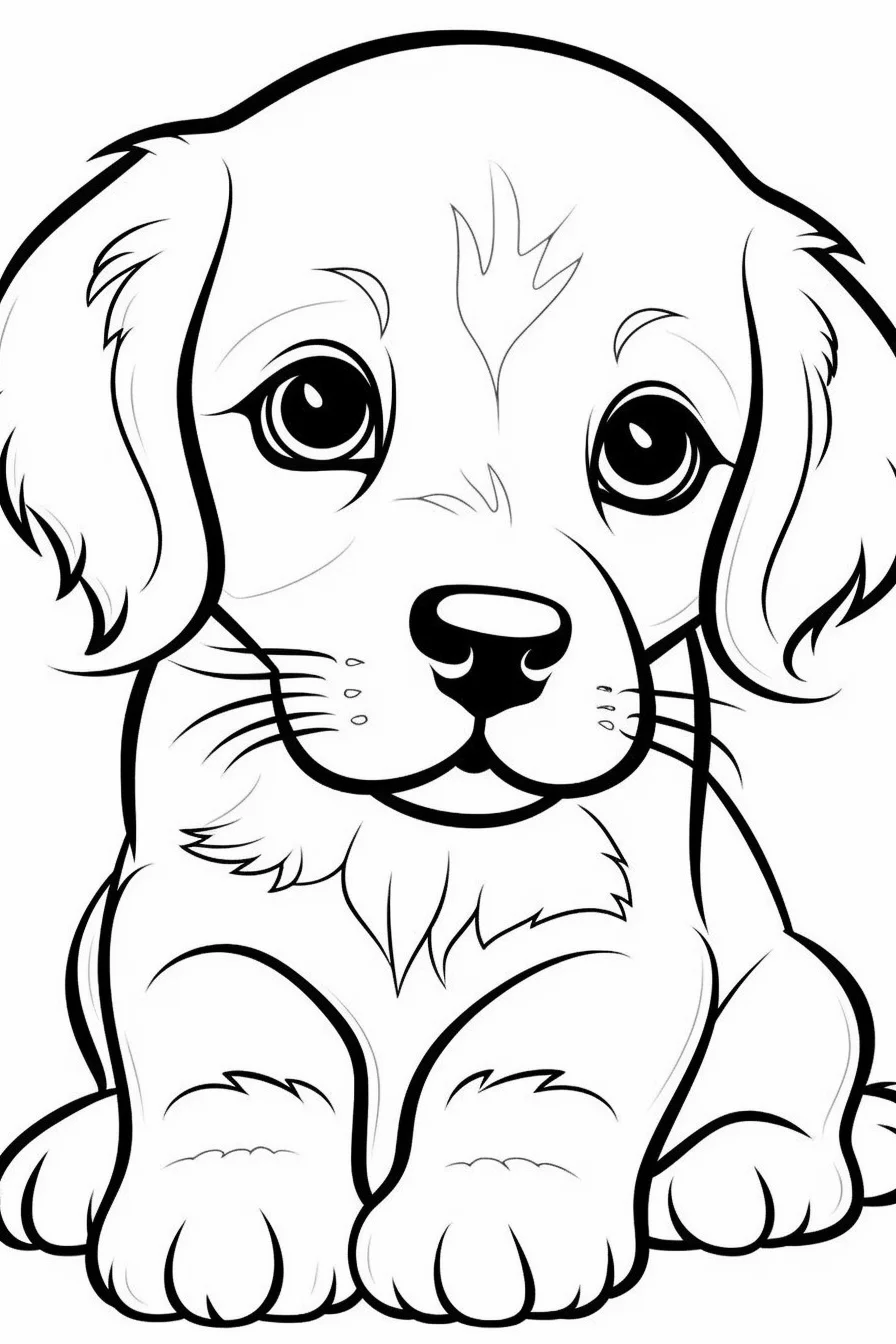 dog coloring pages for kids easy