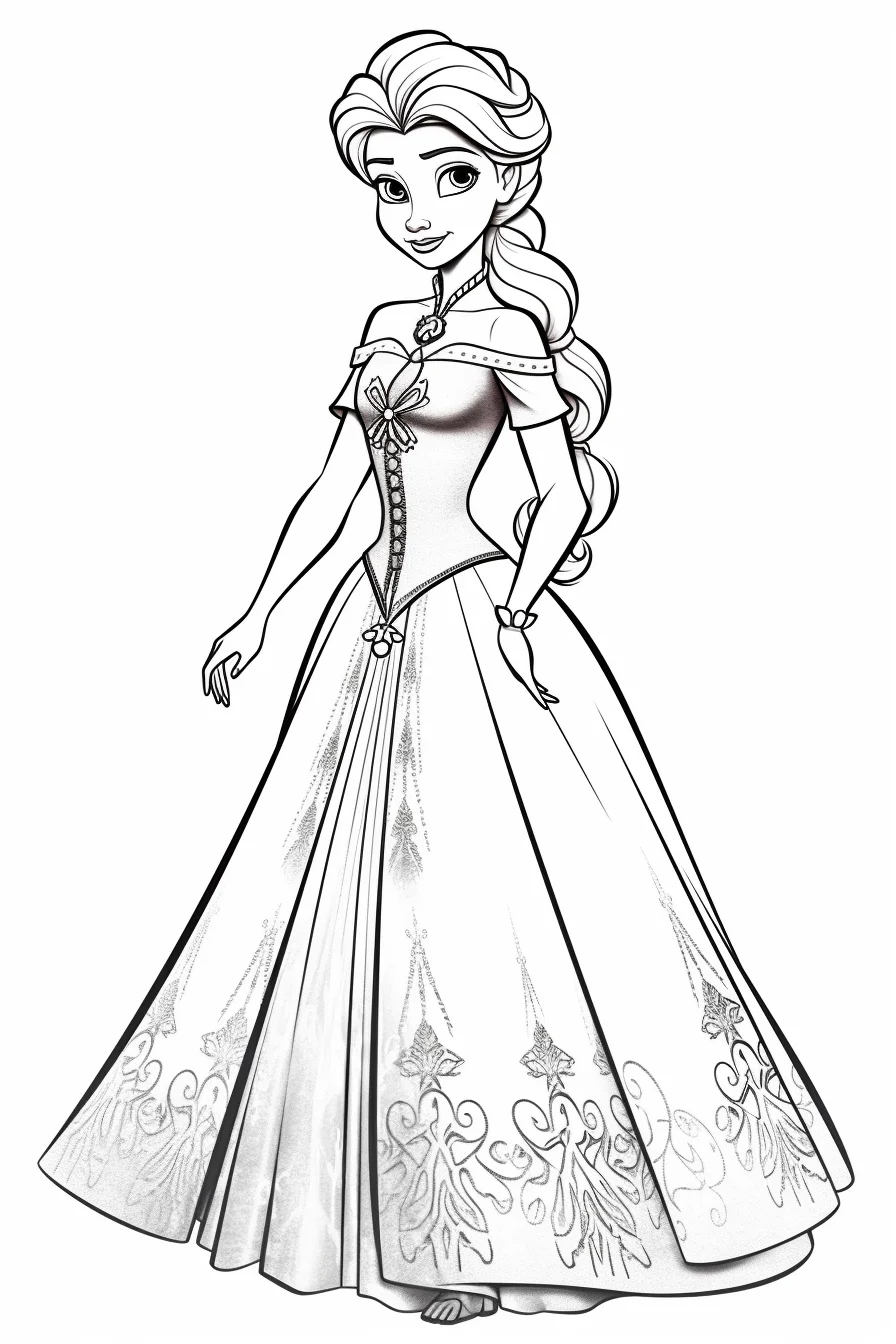 drawing easy elsa coloring pages