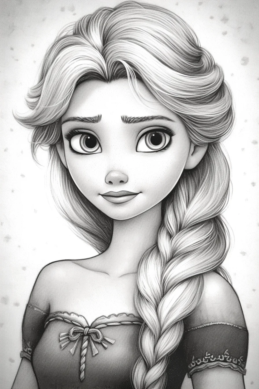 drawing frozen disney princess coloring pages