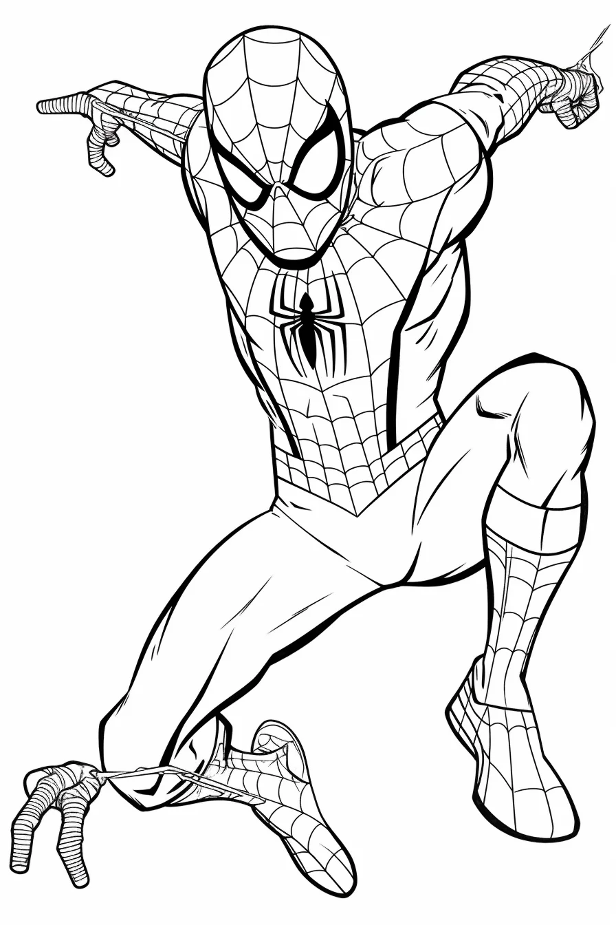 easy coloring sheet spiderman coloring pages