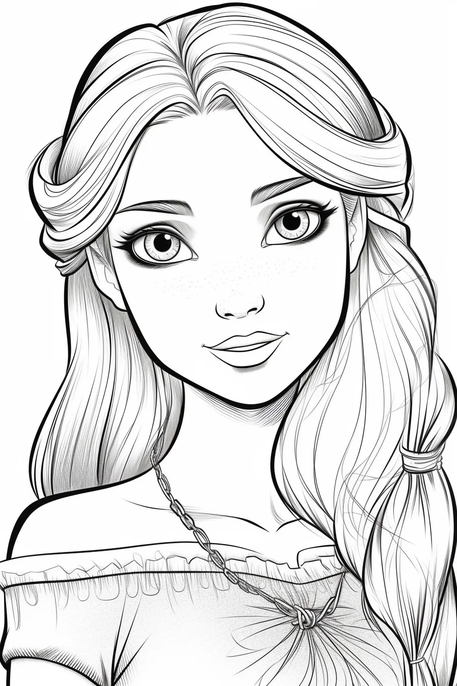 easy cute barbie coloring pages