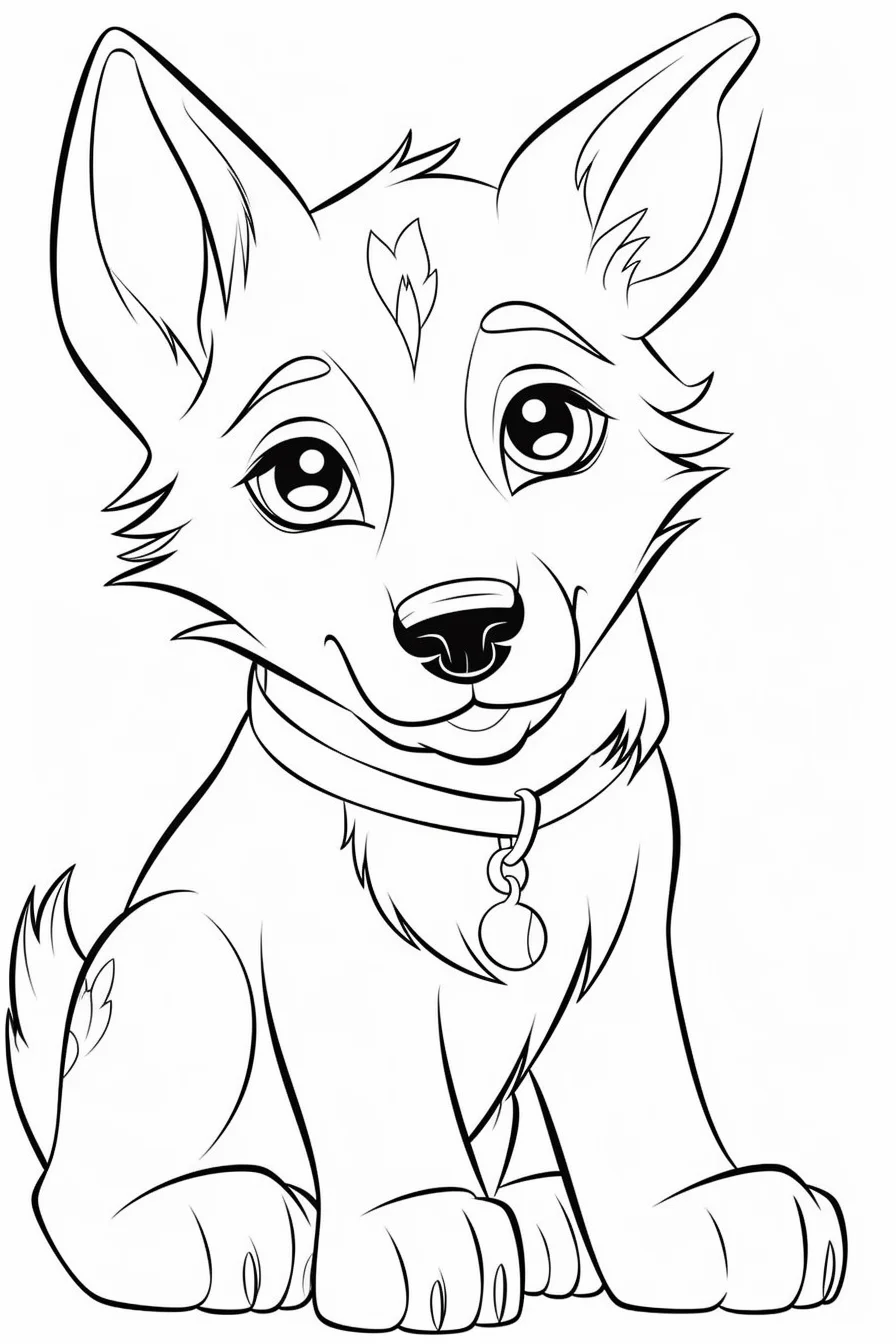 easy cute dog easy puppy coloring pages