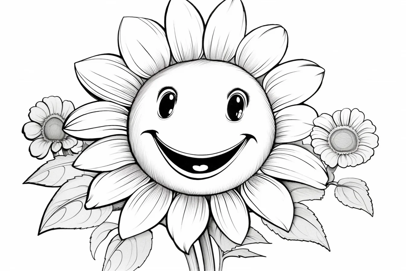 easy cute flower coloring pages