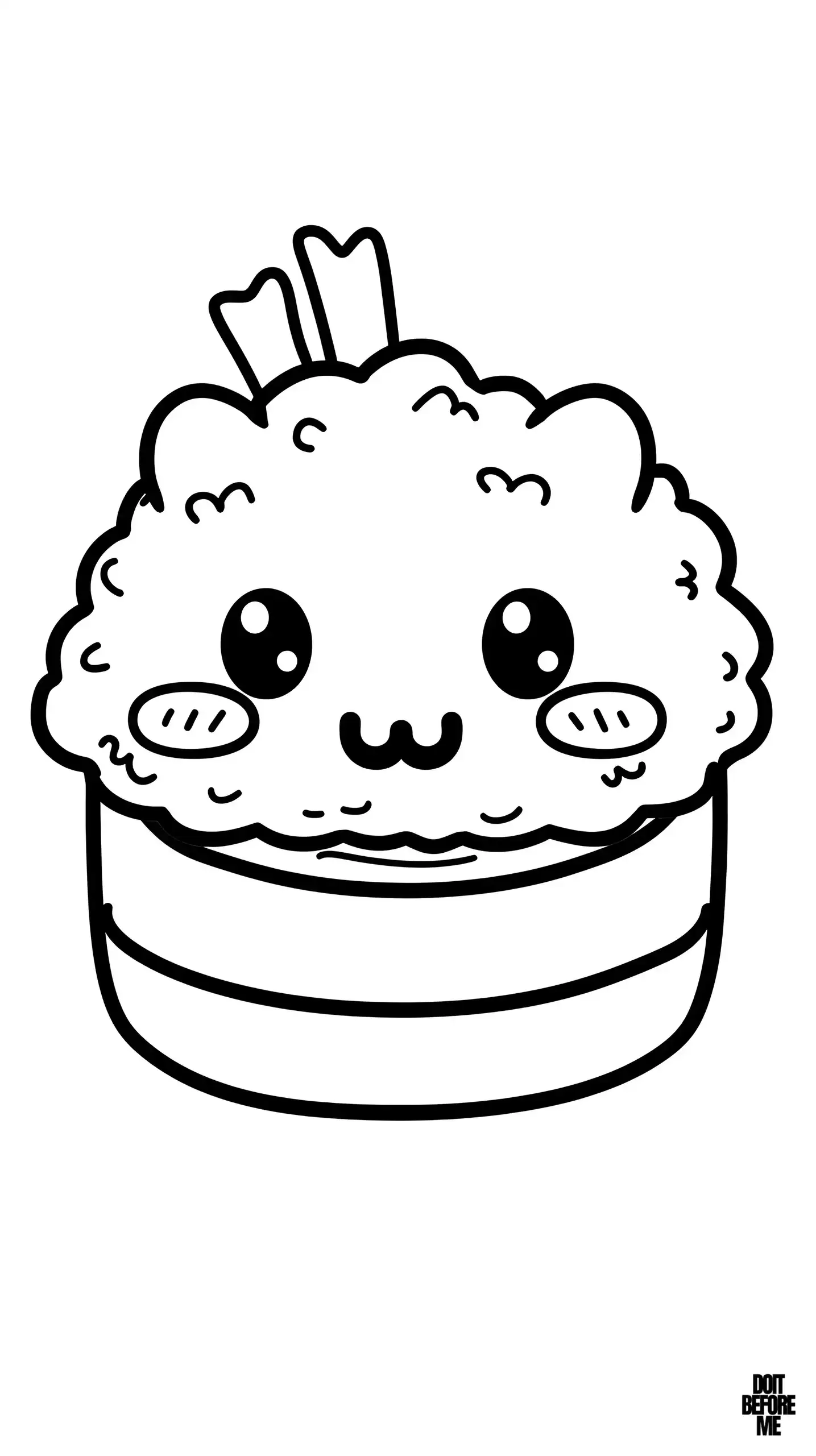 Cute and engaging coloring page featuring kawaii sushi design for children.