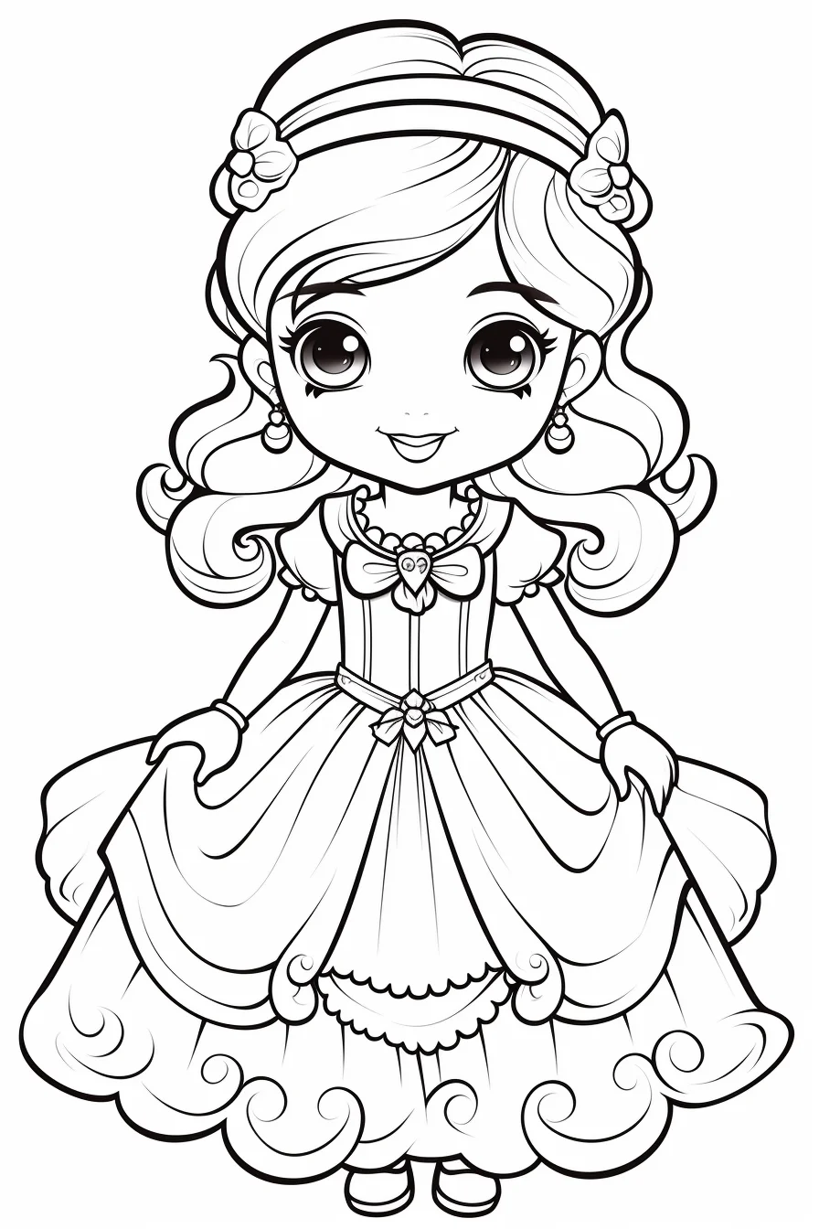 easy cute princess coloring pages