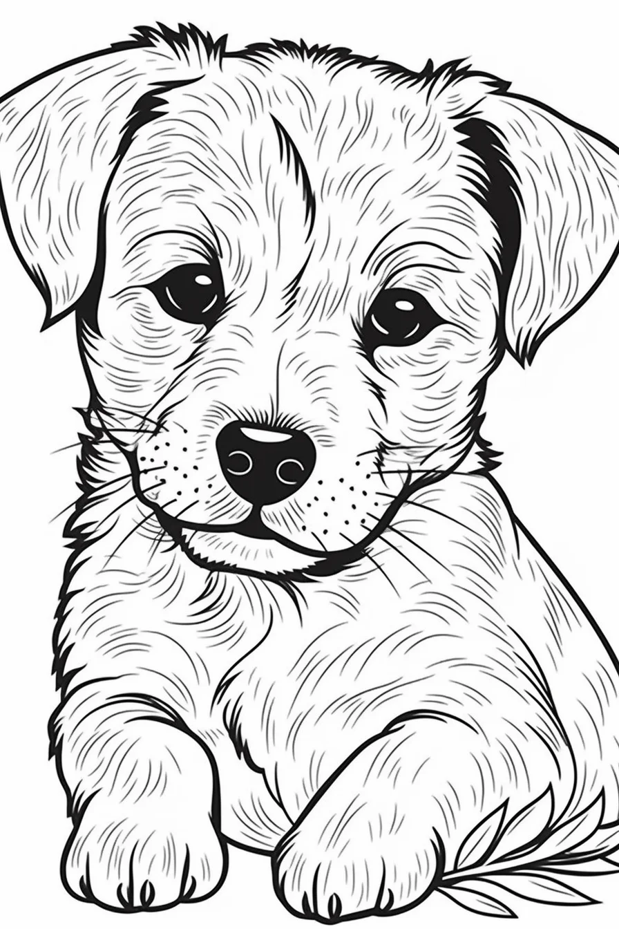 easy dog coloring pages for kids
